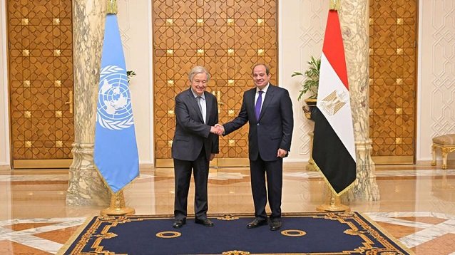 الرئيس عبد الفتاح السيسي يستقبل سكرتير عام الأمم المتحدة